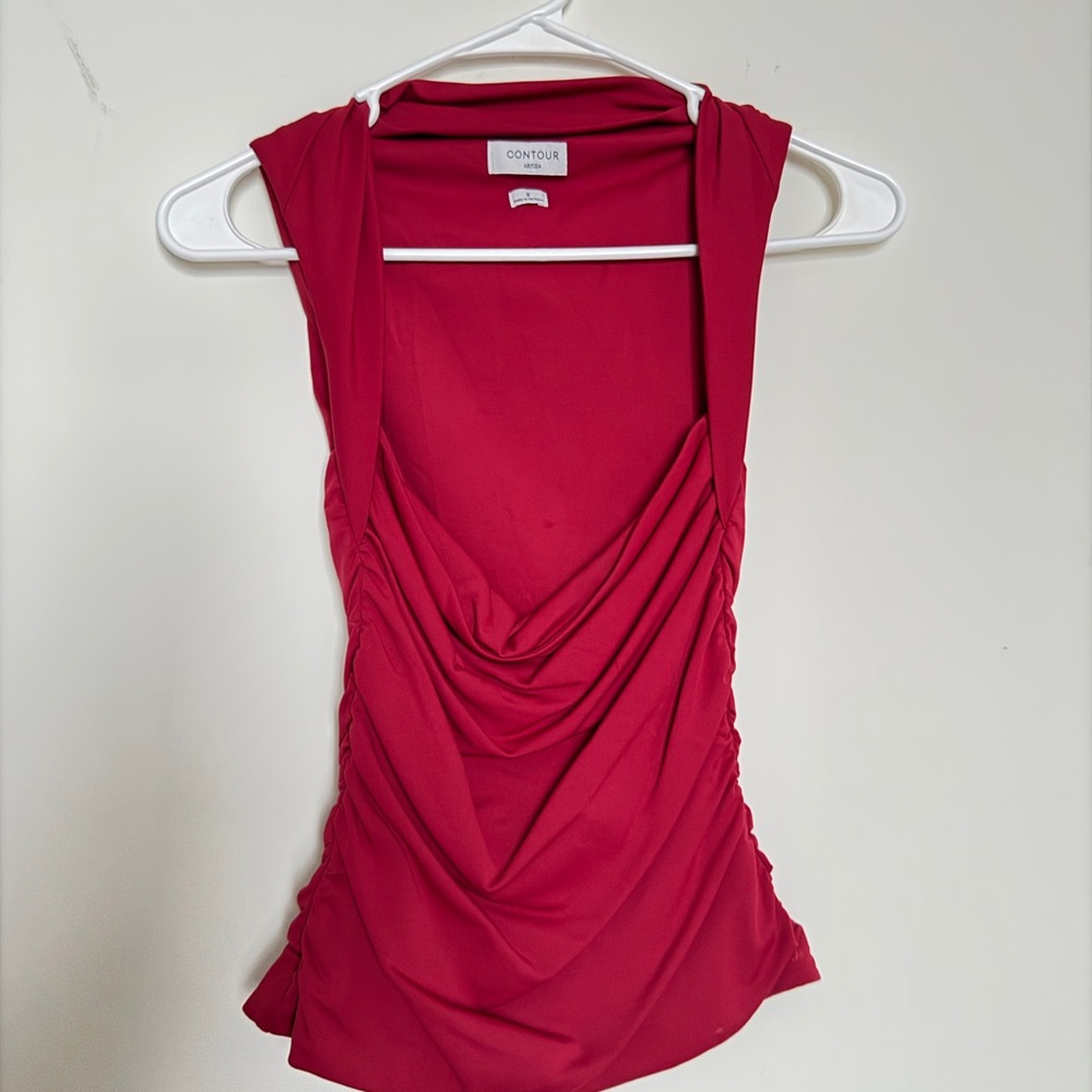Aritzia Women’s Sleeveless Ruched Tank Top - Burgundy